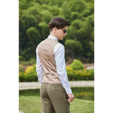 Light Green Herringbone Tweed 3 Piece Suit - Yoosuitan