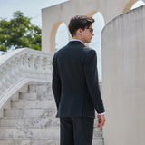 Charcoal Black Tweed 3 Piece Suit - Yoosuitan