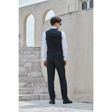 Charcoal Black Tweed 3 Piece Suit - Yoosuitan