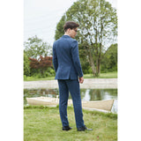 Blue Herringbone Tweed 3 Piece Suit - Yoosuitan