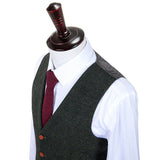 Green Barleycorn Tweed Vest - Yoosuitan