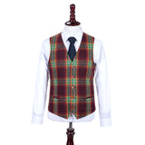 Rainbow Red Plaid Tweed 3 Piece Suit - Yoosuitan