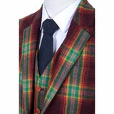 Rainbow Red Plaid Tweed 3 Piece Suit - Yoosuitan