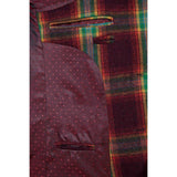 Rainbow Red Plaid Tweed 3 Piece Suit - Yoosuitan