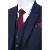 Navy Barleycorn Tweed Jacket - Yoosuitan