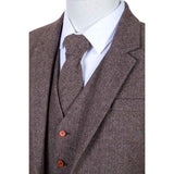 Brown Herringbone Tweed Jacket - Yoosuitan