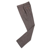 Brown Herringbone Tweed Pants - Yoosuitan