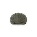 Green Herringbone Tweed Newsboy Caps