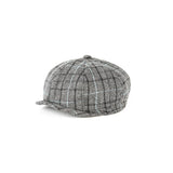 Grey Plaid Tweed Newsboy Caps