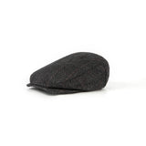 Charcoal Black Estate Herringbone Tweed Flat Caps
