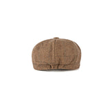 Brown Estate Herringbone Tweed Newsboy Caps