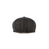 Charcoal Black Estate Herringbone Tweed Newsboy Caps