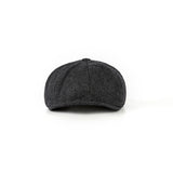 Dark Grey Herringbone Tweed Newsboy Caps