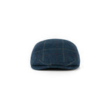 Blue Overcheck Tweed Flat Caps
