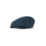 Blue Overcheck Tweed Flat Caps