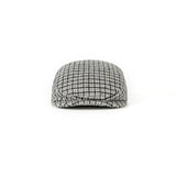 Grey Houndstooth Tweed Flat Caps