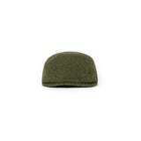 Olive Green Windowpane Tweed Flat Caps