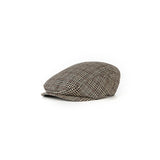 Brown Houndstooth Tweed Flat Caps