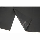 Black mercerized wool stretch suit hem