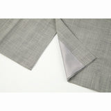 Light Grey Mercerized Wool Stretch Fabric 3 Piece Suit - Yoosuitan