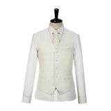 Ivory Linen 3 Piece Suit - Yoosuitan