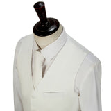 Ivory Linen 3 Piece Suit - Yoosuitan