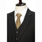 Black Mercerized Wool Stretch Fabric 3 Piece Suit