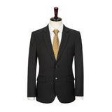 Black Mercerized Wool Stretch Fabric 3 Piece Suit