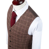 Blown Overcheck Twill Tweed 3 Piece Suit - Yoosuitan