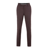 Brick Red Worsted Wool One Button 3 Piece Suit - Yoosuitan