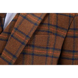 Brown Overcheck Tweed 3 Piece Suit - Yoosuitan
