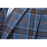 Blue Plaid Overcheck Tweed 3 Piece Suit - Yoosuitan