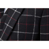Black Plaid Overcheck Twill Tweed 3 Piece Suit - Yoosuitan