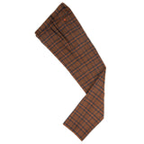Brown Overcheck Tweed 3 Piece Suit - Yoosuitan