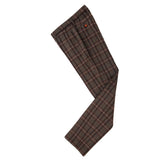 Brown Overcheck Twill Tweed 3 Piece Suit - Yoosuitan