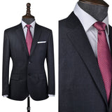 Charcoal Worsted Wool Flannel 2 Piece Suit Jacket and Pants - Yoosuitan