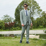 Mint Green Herringbone Tweed 3 Piece Suit