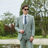 Mint Green Herringbone Tweed 3 Piece Suit