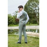 Mint Green Herringbone Tweed 3 Piece Suit