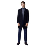 Dark Navy Tweed Overcoats - Yoosuitan