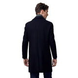 Dark Navy Tweed Overcoats - Yoosuitan