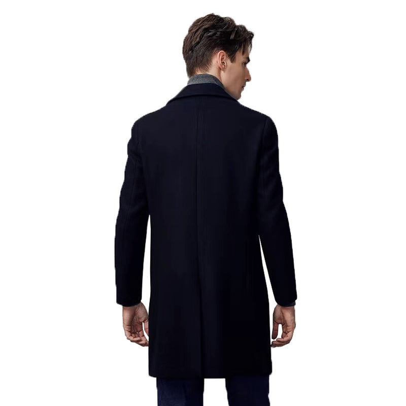 Dark Navy Tweed Overcoats - Yoosuitan