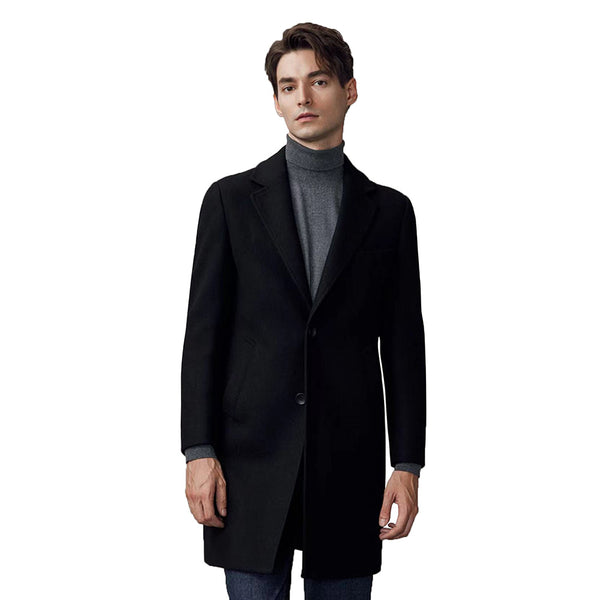 Black Tweed Overcoats - Yoosuitan
