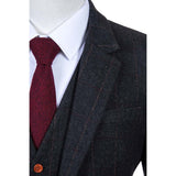 Dark Grey Estate Herringbone Tweed 3 Piece Suit - Yoosuitan