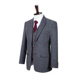 Traditional Grey Estate Herringbone Tweed 3 Piece Suit - Yoosuitan