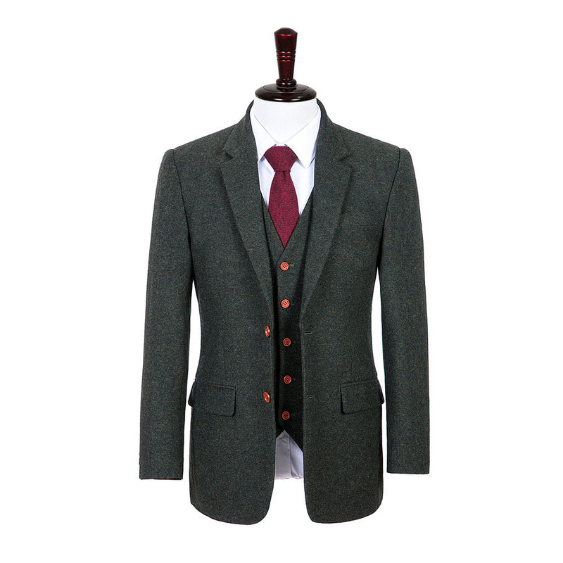 Green Barleycorn Tweed 3 Piece Suit