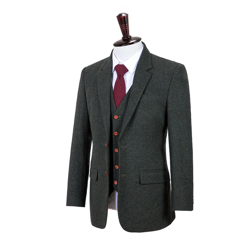 Green Barleycorn Tweed 3 Piece Suit