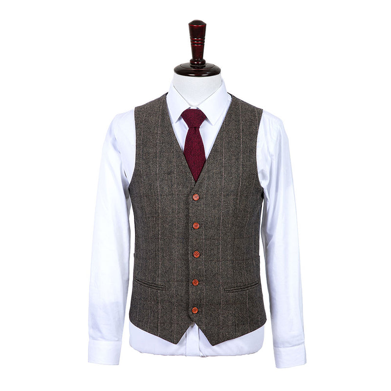 Country Estate Herringbone Tweed 3 Piece Suit - Yoosuitan