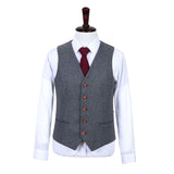 Grey Twill Tweed 3 Piece Men Suit - Yoosuitan