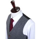 Grey Twill Tweed 3 Piece Men Suit - Yoosuitan